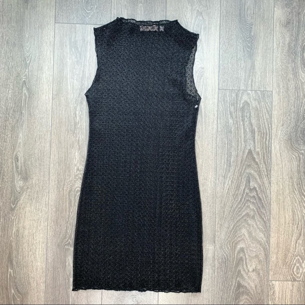 KEEPSAKE Womens Beach Cover Up Knit Mini Dress Black Medium festival boho chic - Picture 3 of 15